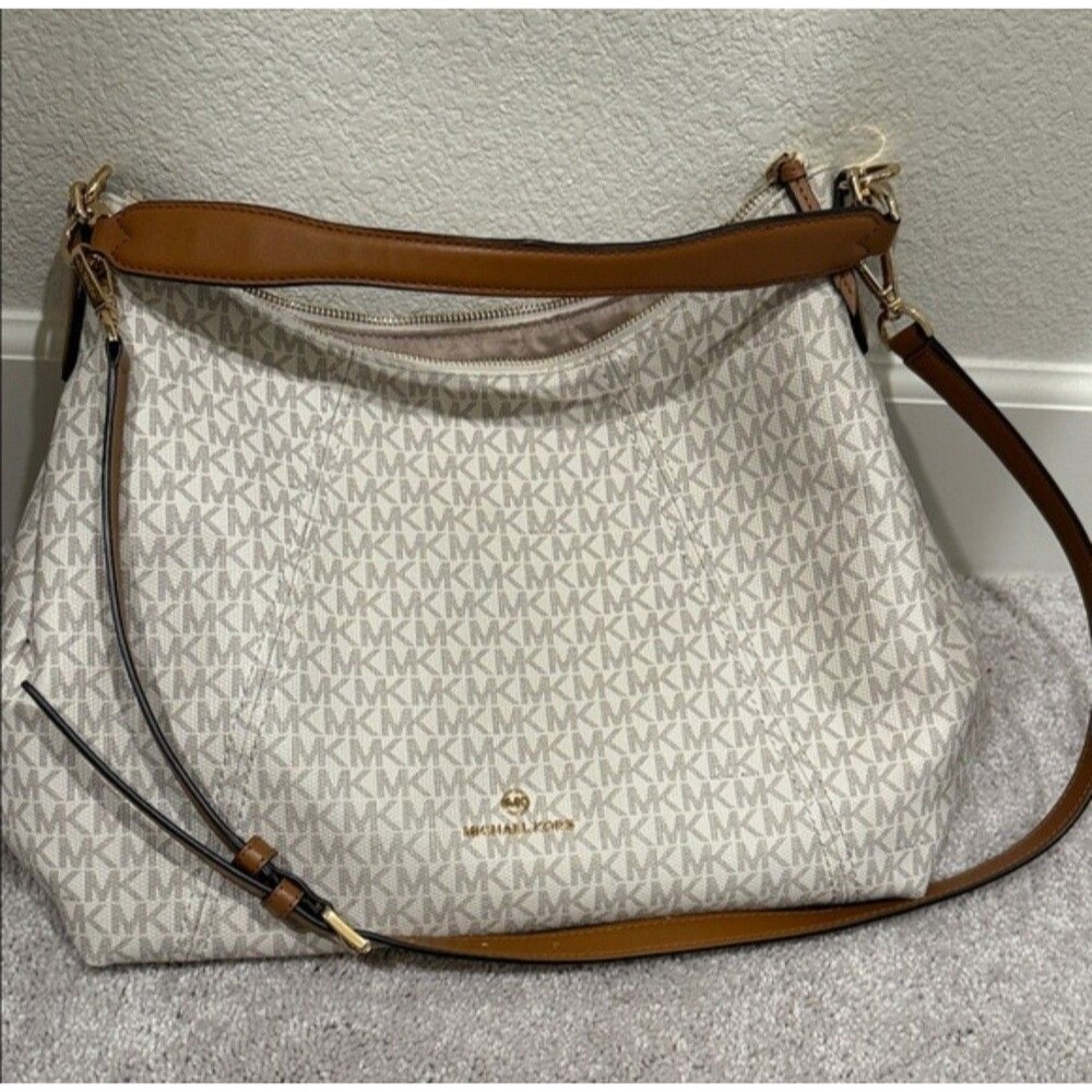 Michael Kors Signature MK Monogram Hobo Shoulder Bag